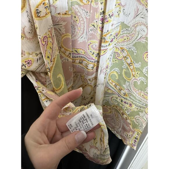 Emily Wonder Womens Colorful Paisley Print Blouse Spring Lightweight - Picture 6 of 8